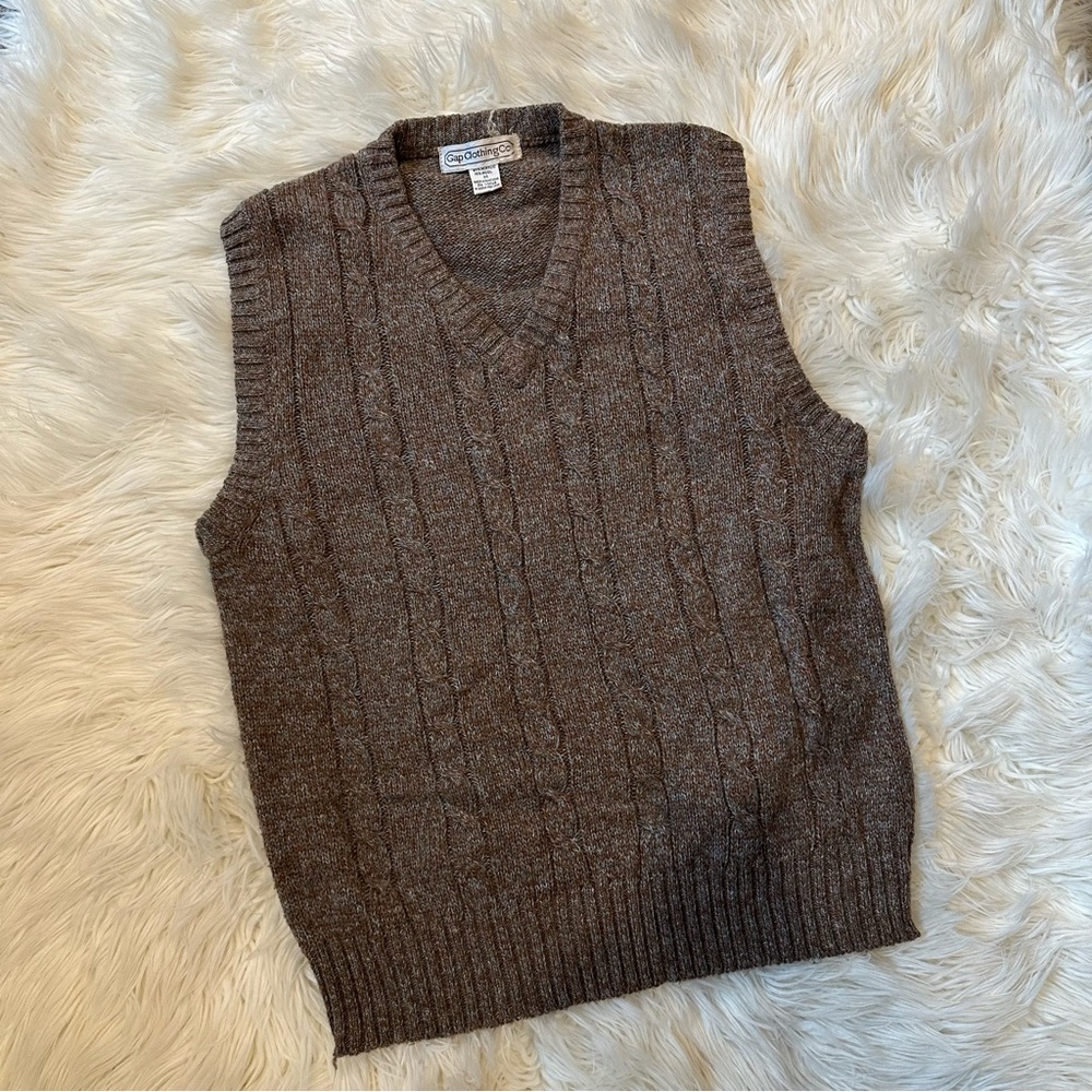 Vintage Gap V-Neck Brown Sweater Vest